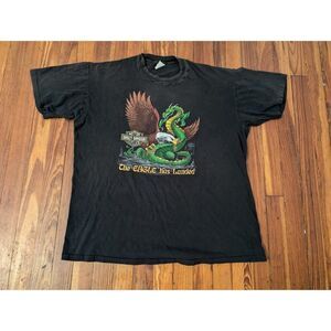 VTG Harley Davidson Houlbek "The Eagle has Landed" Signal Tag single stitched